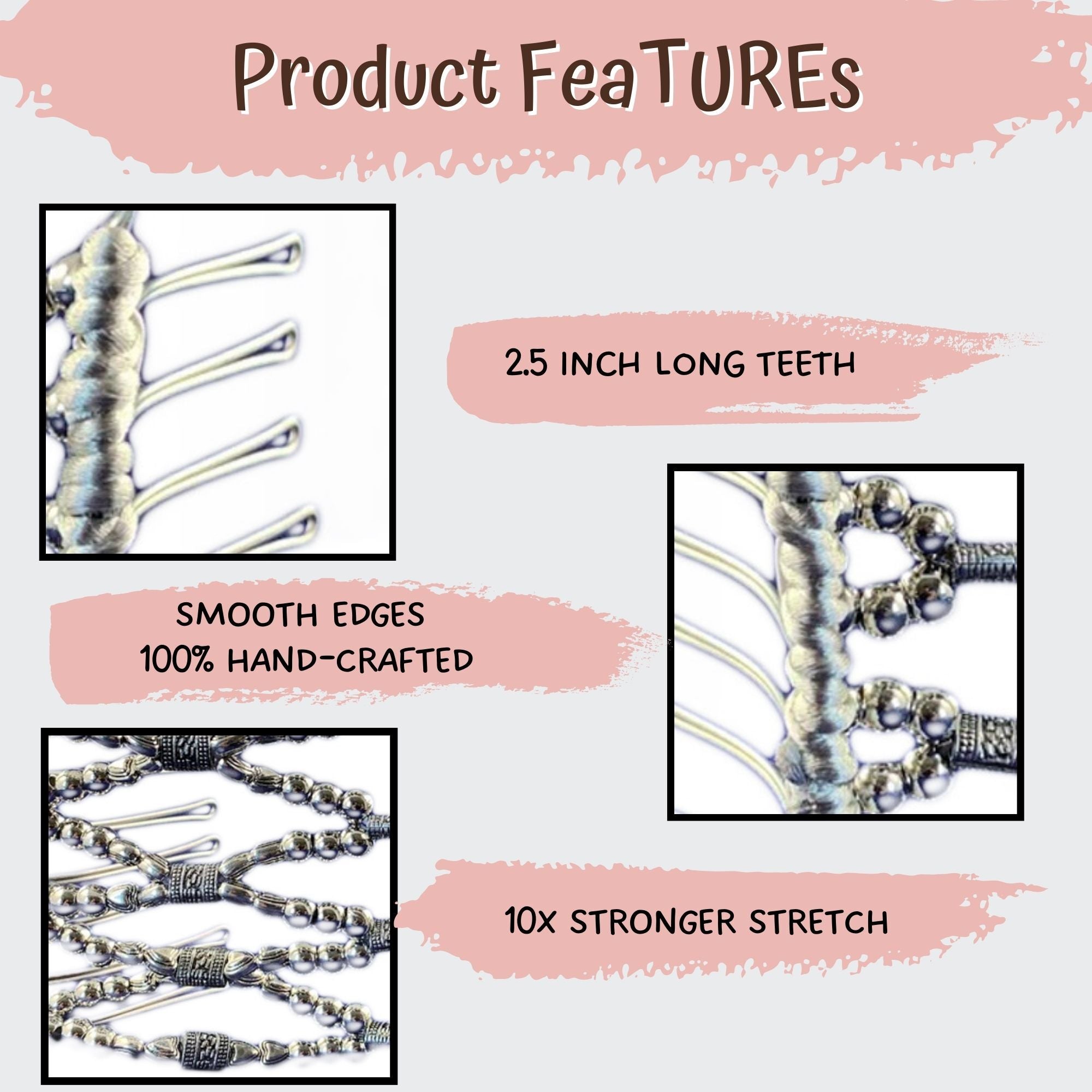 product feature for wide tooth comb
