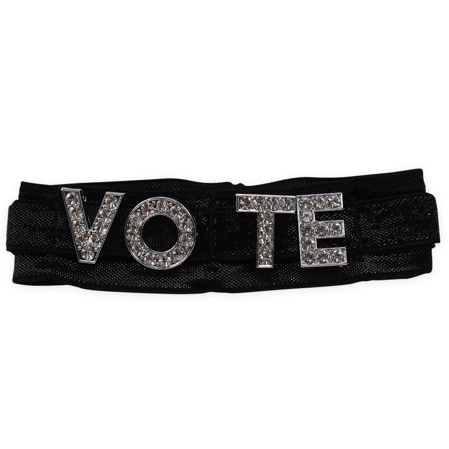 Black Decorative Faux Diamond Rhinestones Vote Pin Feminist Hair Tie Thick Hair suffragette jewelry